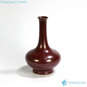 RYPM35 Jingdezhen red glaze porcelain Plain color unique shape antique ceramic flower vase