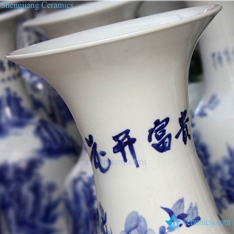 Blue and white ceramic vase 