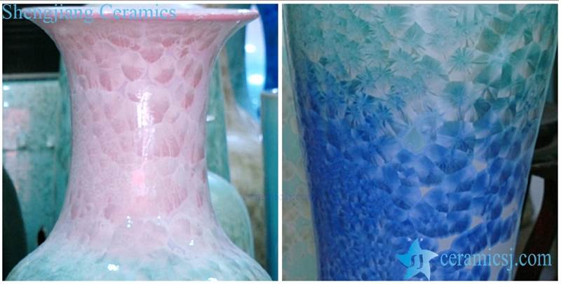 Gradient tall chinese ceramic vase details 