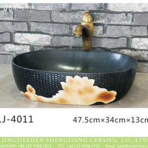 LJ-4011 Porcelain black Bathroom artwork grace Laundry Washing Basin Sink