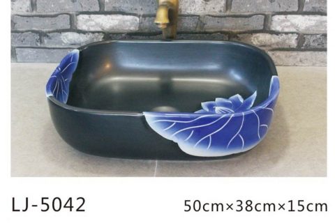 LJ-5042 Black glazed Square Bathroom artwork Laundry Washing Basin Sink
