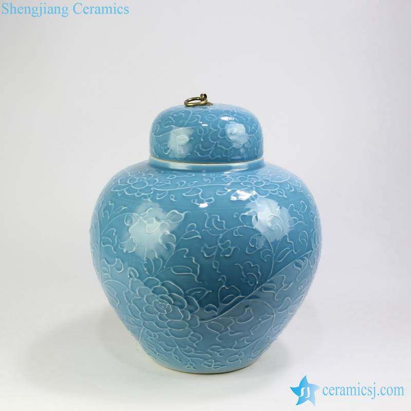 blue floral jar