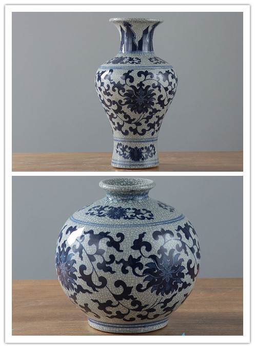 crackle porcelain vase
