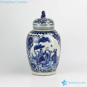 RZHM05 Ancient Chinese Gods pattern lion lid design porcelain antique bottle