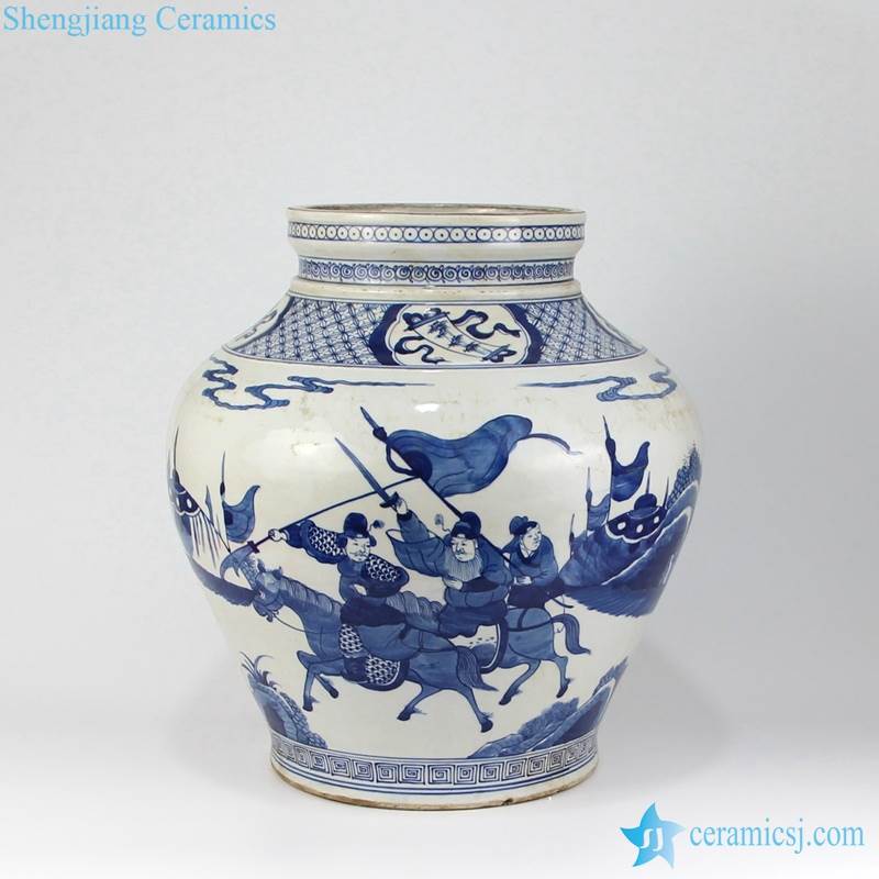 war pattern ceramic vase