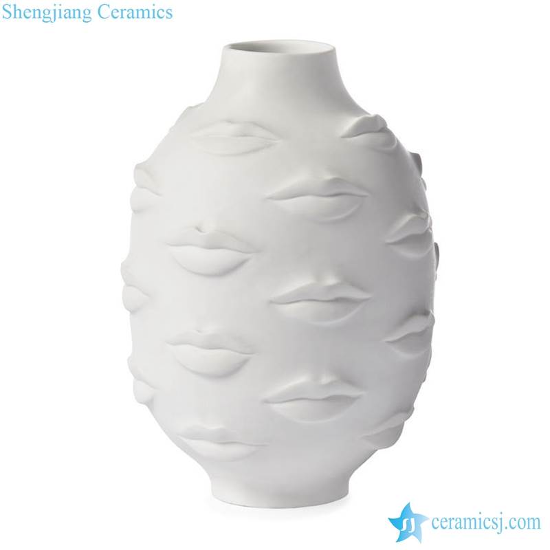 matte white milk vase
