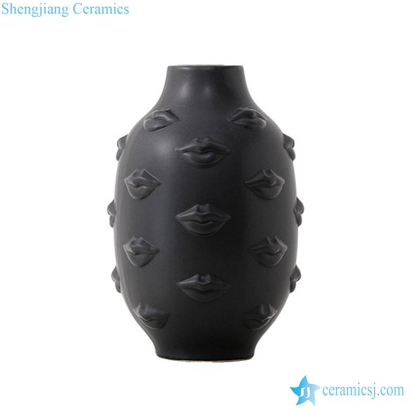 matte black ceramic vase
