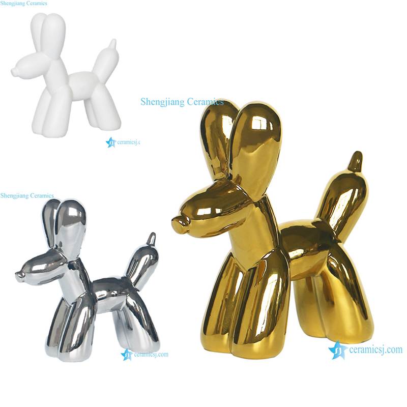 cute bubble dog ceramic figurines