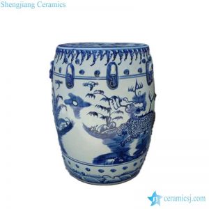 RZMo01-B China lion pattern ancient style porcelain seat