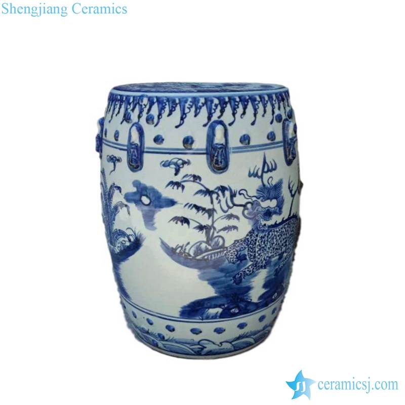 China lion ceramic seat