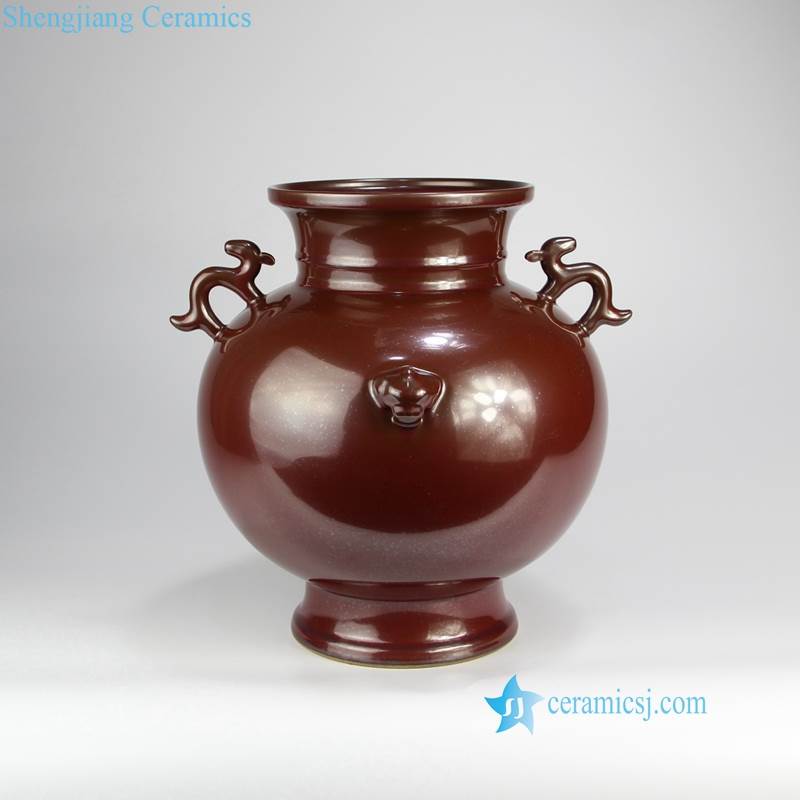 rust red ceramic vase