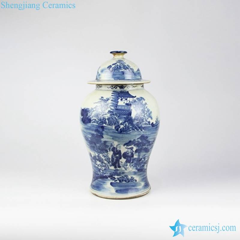 blue and white porcelain jar