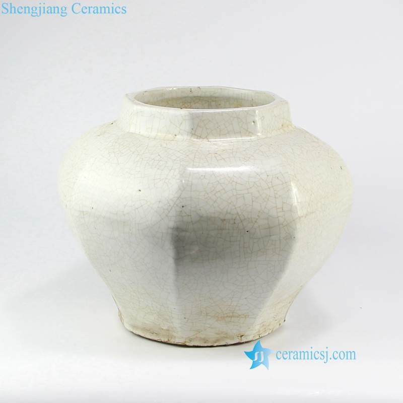 pumpkin shape white ceramic urn