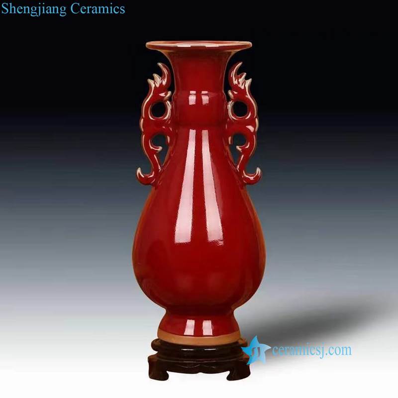red ceramic vase