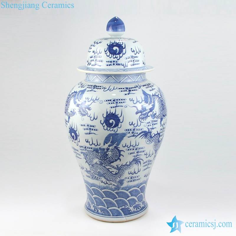 sea dragon ceramic jar
