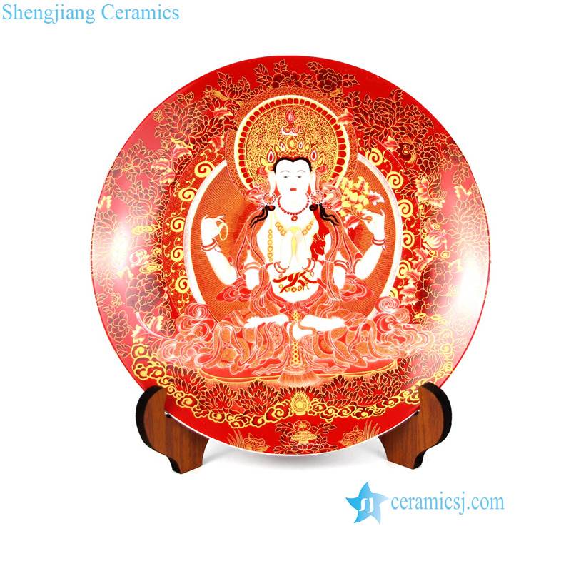 pukoo-002-A/B Thangka design the Zang or Tibetan nationality religion pattern ceramic deco plates