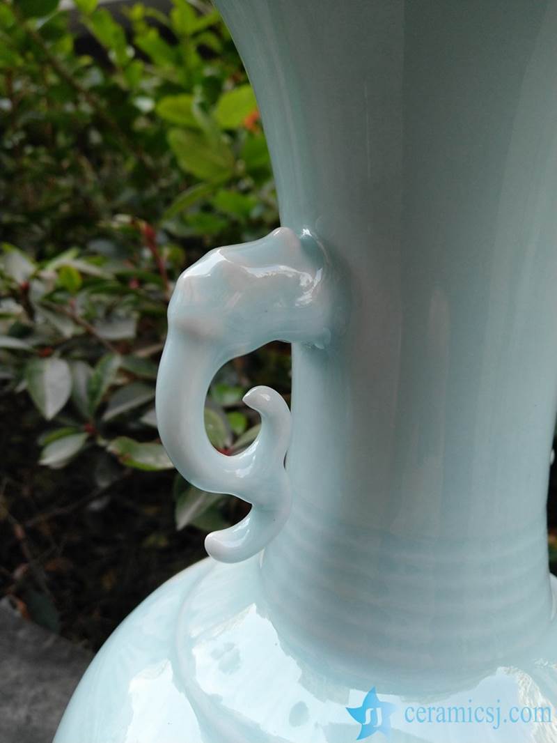 a celadon glaze light green porcelain vase