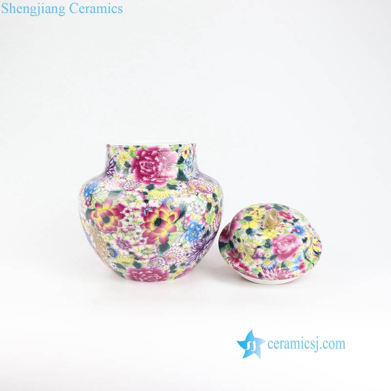 RYRK32    Thousands beautiful flower pattern ceramic mini jar