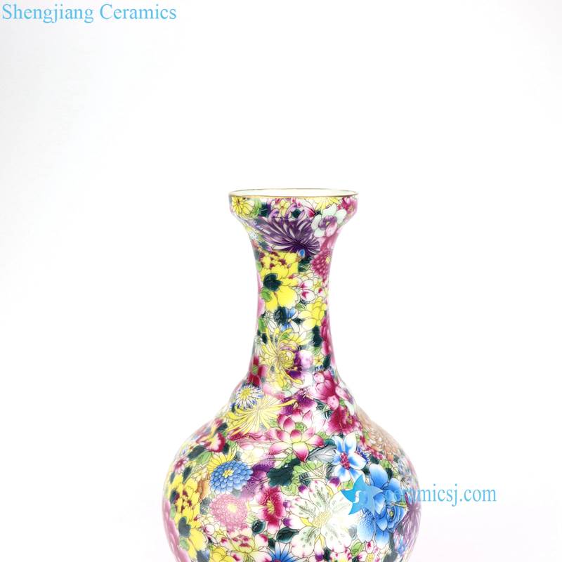 colorful floral porcelain vase