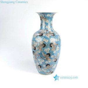 RZFA03 Chinese Qing Dynasty Kangxi emperor style reproduct hand paint crane porcelain vase