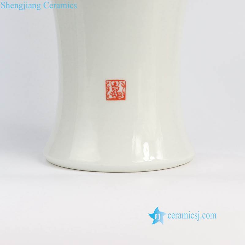 RZNG01-04   Hand painted blue and white modern hotel decoration leaf and floral ceramic vase