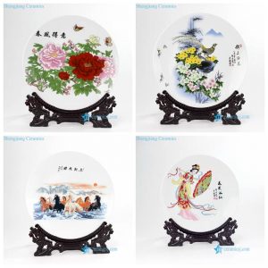 pukoo-002-B/C/D/F China style exhibition porcelain plate for home decoration