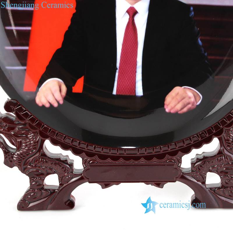 pukoo-003-A   China leader Mr XI profile home docor display ceramic plate