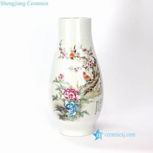 RYXD09 High end Jingdezhen artisan hand made bird floral vase