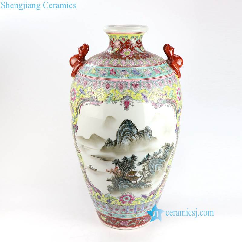 antique vase with red handle