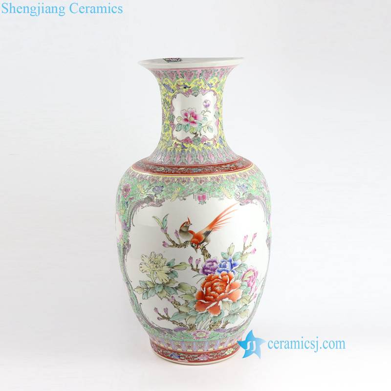 bird floral vase