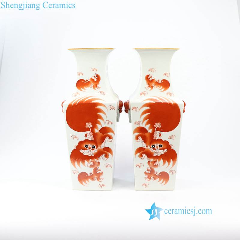 ceramic lion vase
