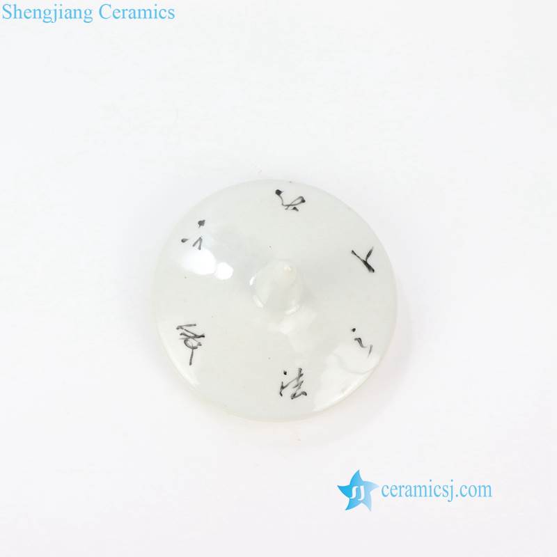 RZIH08  Candle knob hand painted bird floral porcelain jar