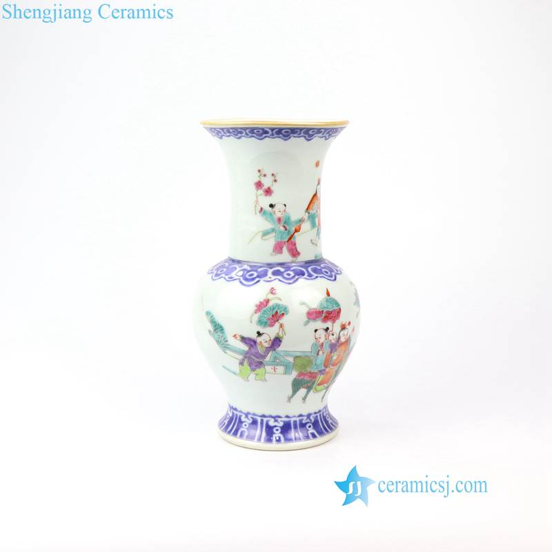 kylin bring children pattern ceramic vase
