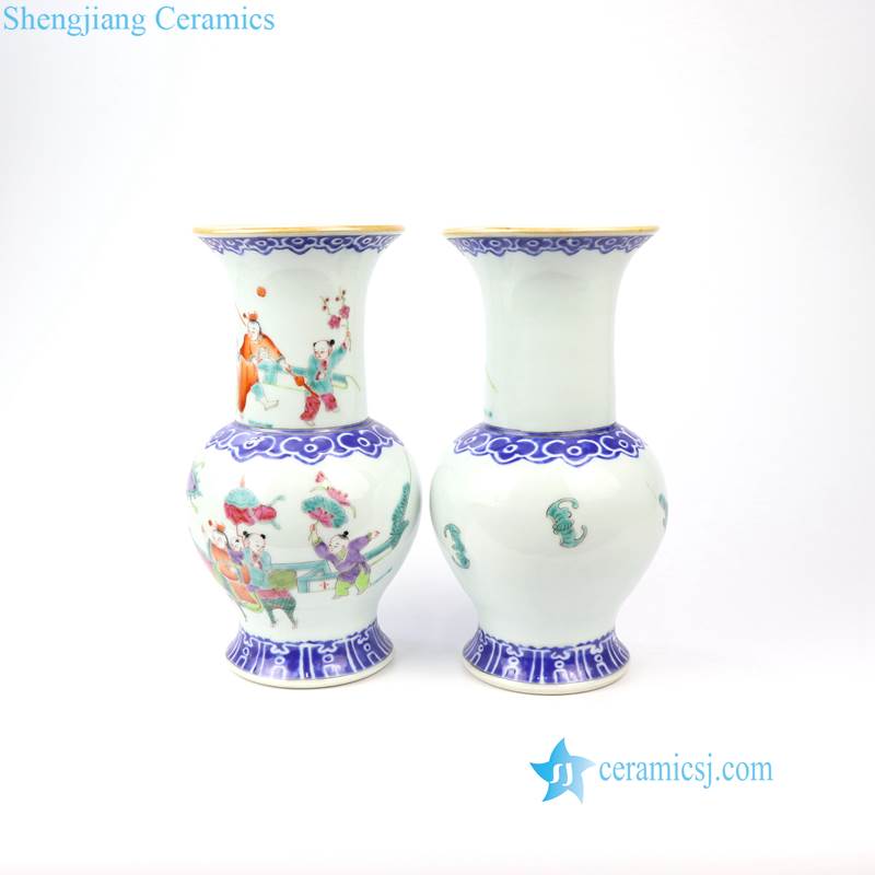 kylin bring children pattern ceramic vase