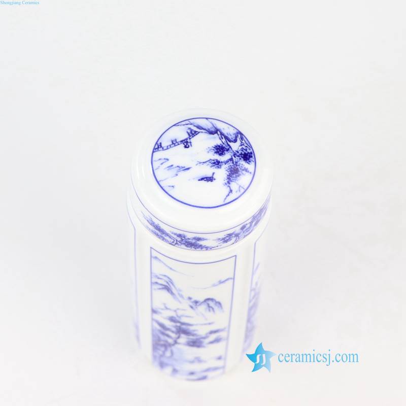 RZNU01-ABC blue and white porcelain thermos tea cup