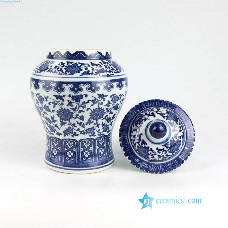 Asia blue and white flower jar