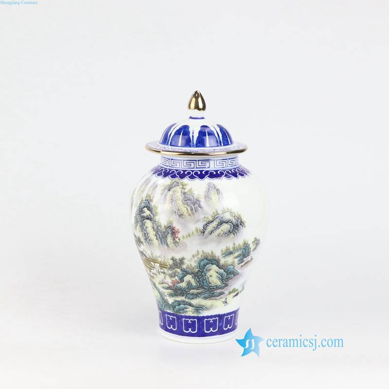 landscape porcelain jar