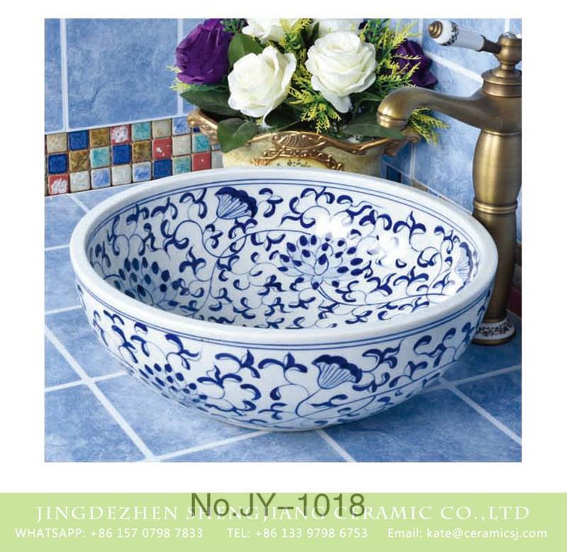 hand painted lotus porcelain basin