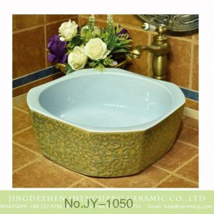 SJJY-1050-13 Moonlight glaze inside coarse surface ceramic bowl