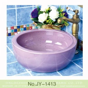 SJJY-1413 Round purple with spray dot porcelain sink