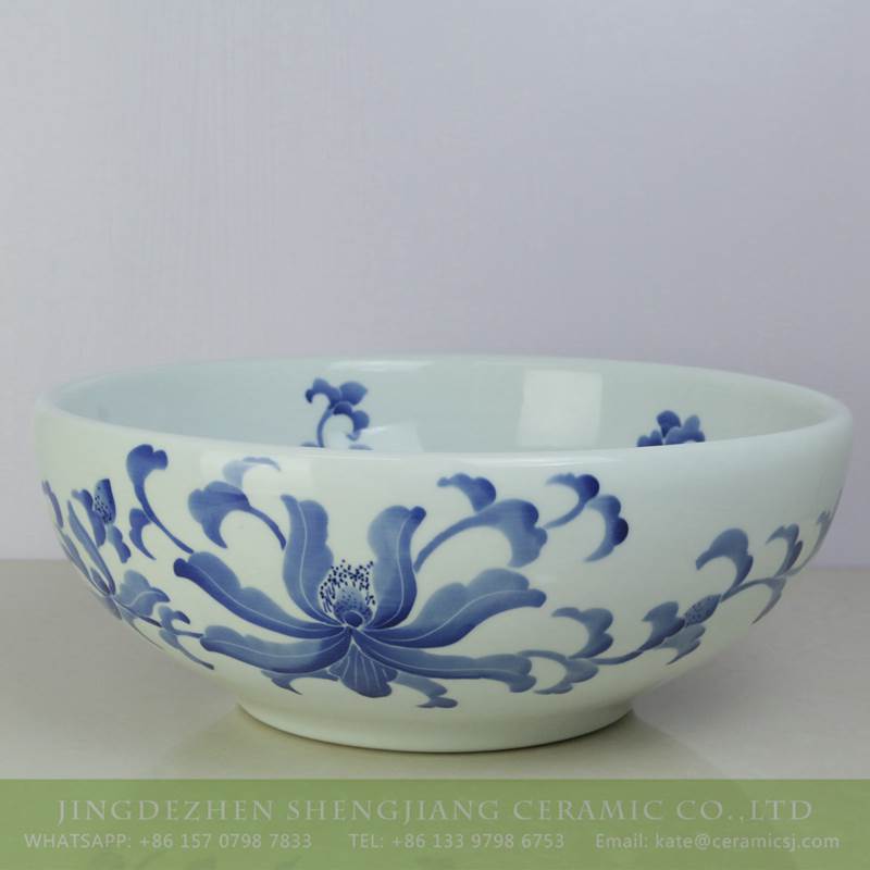 hand paint lotus porcelain basin