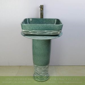 sjbyl-6293 Jingdezhen Shengjiang Ceramics outlet green lake style ceramic pedestal wash hand sink