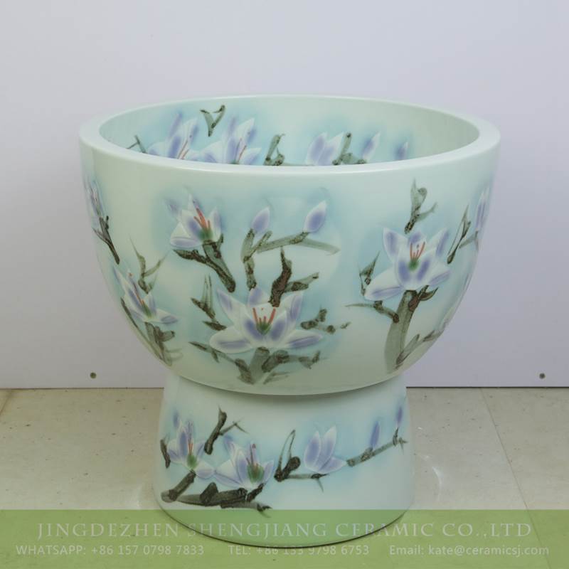 magnolia flower pattern ceramic urine pool