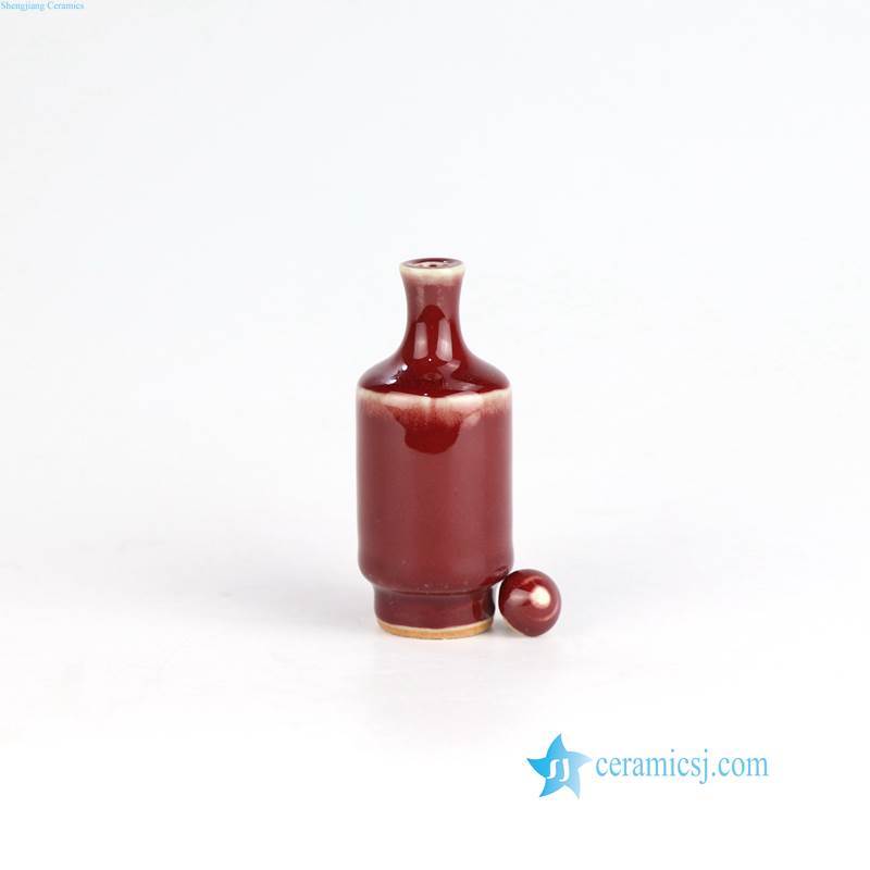 oxblood porcelain snuffle bottle