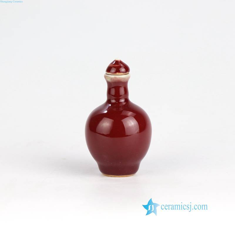 oxblood porcelain snuffle bottle