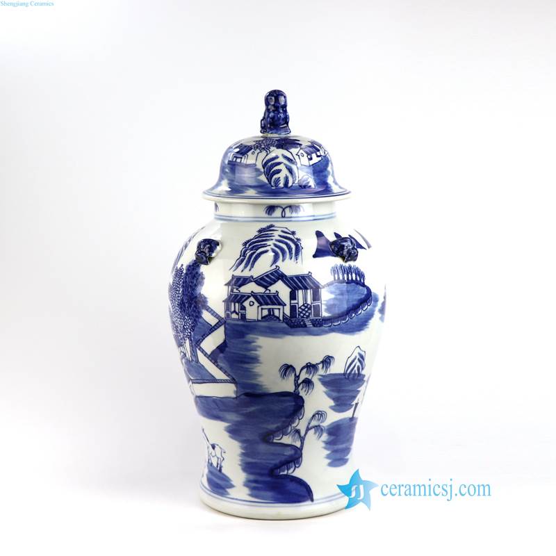 landscape porcelain jar