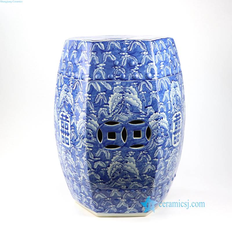 BUTTERFLY DOUBLE HAPPINESS CERAMIC STOOL