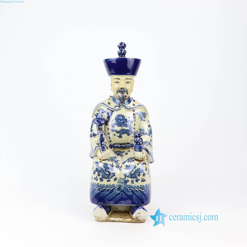 RZKC19 Blue and white old finish Qing dynasty Kangxi Yongzhen Qianlong emperors ceramic figurines