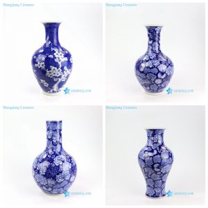 RYCI57-ABC RYCI58-A Home decor blue background floral porcelain vase