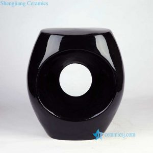 RYIR132 Smoothy black surface hotel decoration project ceramic stool with hole